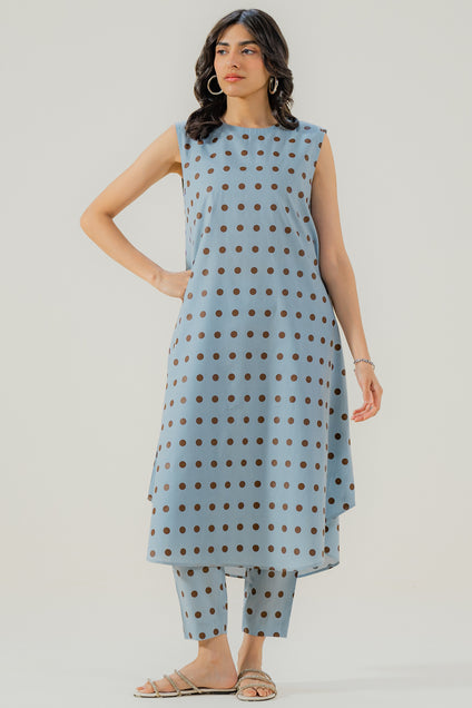 Blue Polka Sleeveless 2 piece