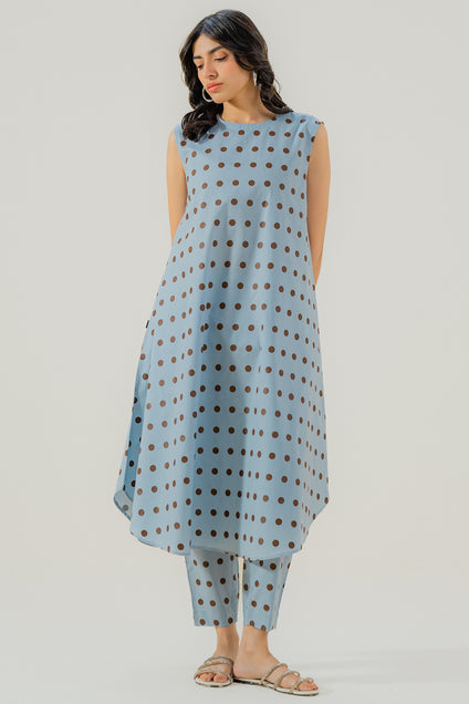 Blue Polka Sleeveless 2 piece